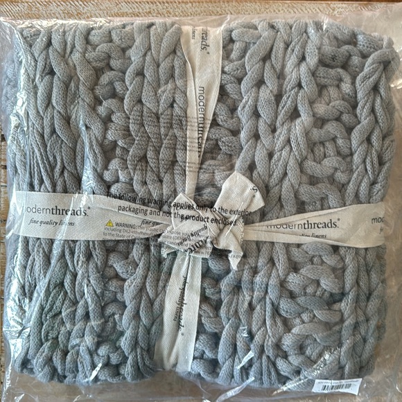 🩶Chunky Knit Throw Blanket in Charcoal🩶 ~50"× 60" NWT - Picture 3 of 5